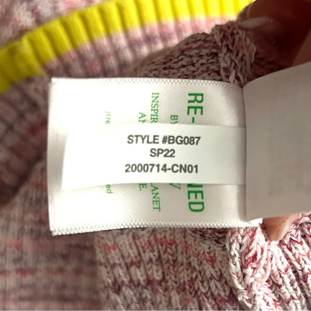 J. Crew Space-Dyed Crewneck Cotton Sweater Tropical Azalea Multi - Size Medium